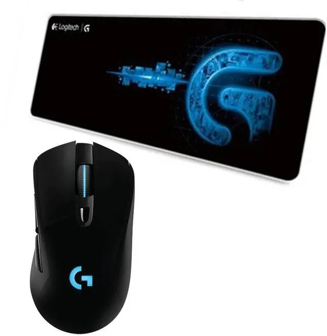 Main image of Logitech G703 HERO25K Wireless Silent Mouse + F0053 blackblue Fine Surface Pad Combo, HERO 25K Sensor, 25600DPI, 6 Buttons, Thickened, NonSlip Backing, Low Friction, 31.5*12*0.2in, 80cm*30cm*0.3cm