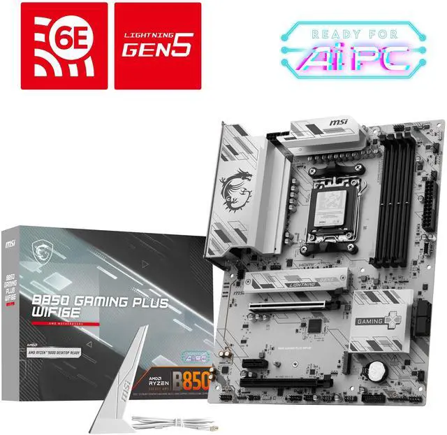 Alt view image 7 of 7 - MSI B850 GAMING PLUS WIFI6E Motherboard & AMD Ryzen 9 9950X3D CPU Combo, AM5 - DDR5 Memory Boost 8200+ MT/s (OC), PCIe 4.0 x16, M.2 Gen5, Wi-Fi 6E, 2.5G LAN