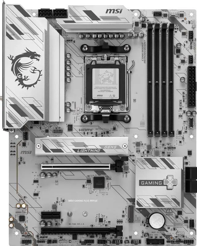 Alt view image 4 of 7 - MSI B850 GAMING PLUS WIFI6E Motherboard & AMD Ryzen 9 9950X3D CPU Combo, AM5 - DDR5 Memory Boost 8200+ MT/s (OC), PCIe 4.0 x16, M.2 Gen5, Wi-Fi 6E, 2.5G LAN