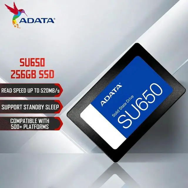 Main image of ADATA SU650 256GB 2.5 Inch SATA III Internal SSD, Up to 520MB/s Read, 450MB/s Write, QLC NAND