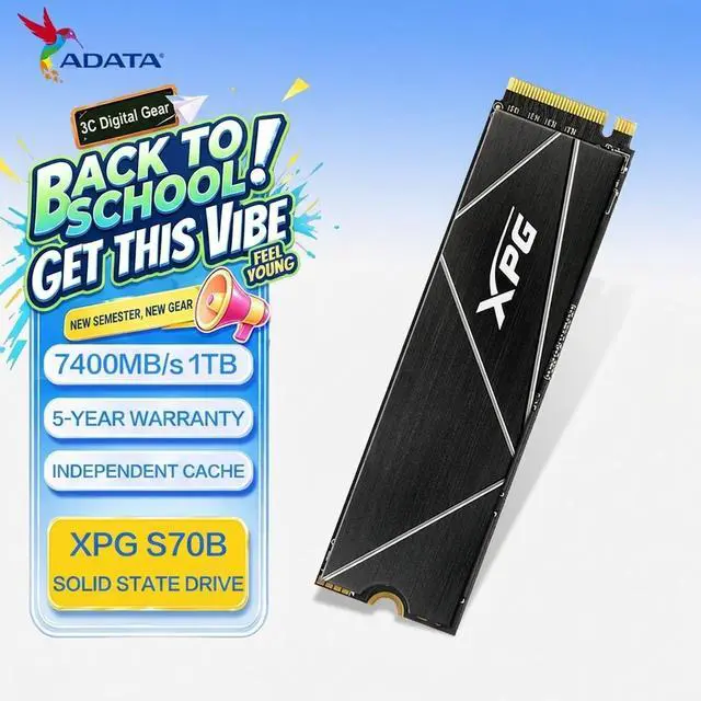 Alt view image 7 of 7 - ADATA XPG S70BLADE 1TB PCIe4.0 NVMe M.2 2280 Internal SSD, 7400MB/s Read, 6800MB/s Write, 1GB DRAM Cache, TLC NAND, PS5 Compatible