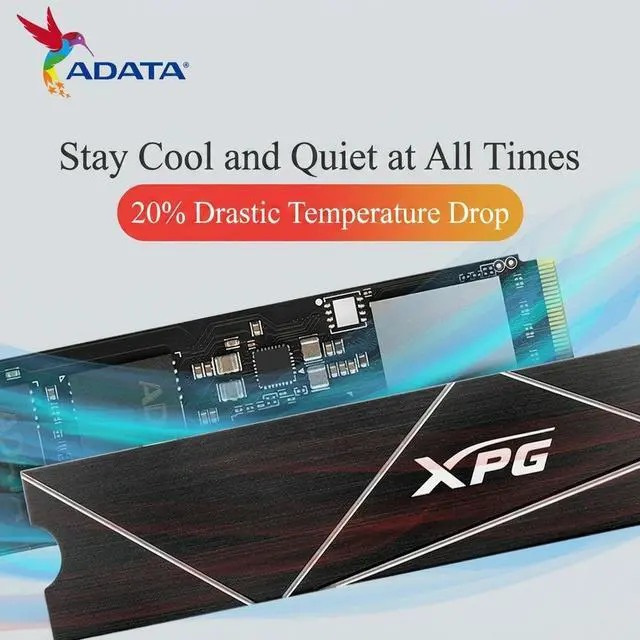 Alt view image 2 of 7 - ADATA XPG S70BLADE 1TB PCIe4.0 NVMe M.2 2280 Internal SSD, 7400MB/s Read, 6800MB/s Write, 1GB DRAM Cache, TLC NAND, PS5 Compatible