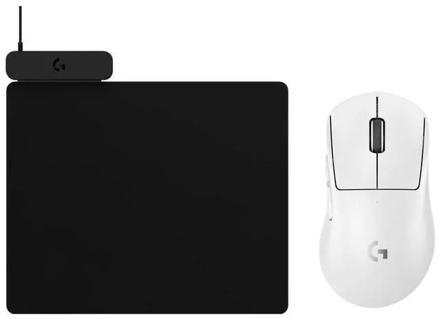Main image of Logitech PRO X SUPERLIGHT 2 DEX White Lightweight RGB Wireless Gaming Mouse + POWERPLAY 2 Black Wireless Rechargeable Mouse Pad Combo, Low Latency, 44K DPI, 8kHz Polling, Low Friction NonSlip