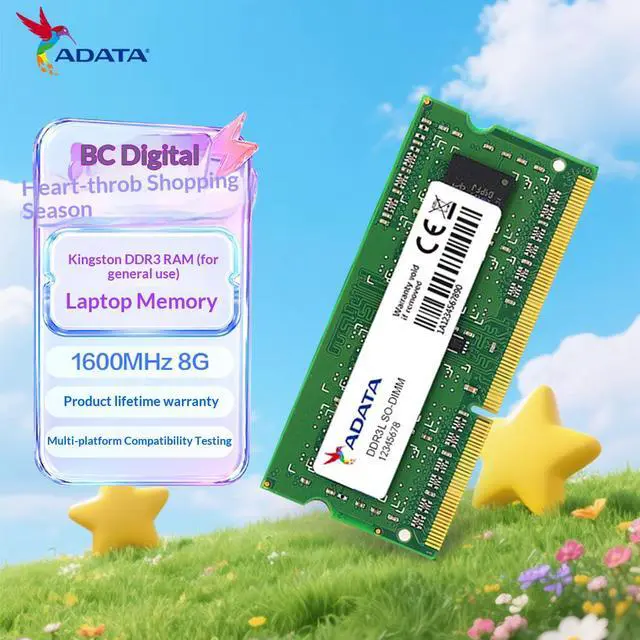 Alt view image 4 of 6 - ADATA 8GB DDR3L 1600MHz SODIMM Laptop Memory, 204Pin DDR3L SDRAM Notebook RAM