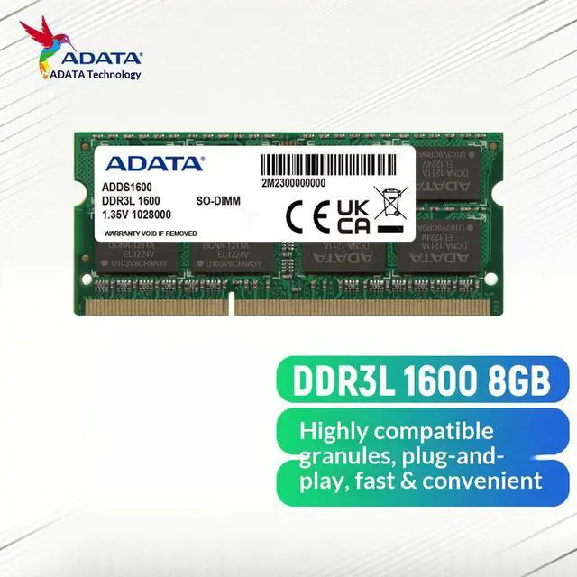 Alt view image 3 of 6 - ADATA 8GB DDR3L 1600MHz SODIMM Laptop Memory, 204Pin DDR3L SDRAM Notebook RAM