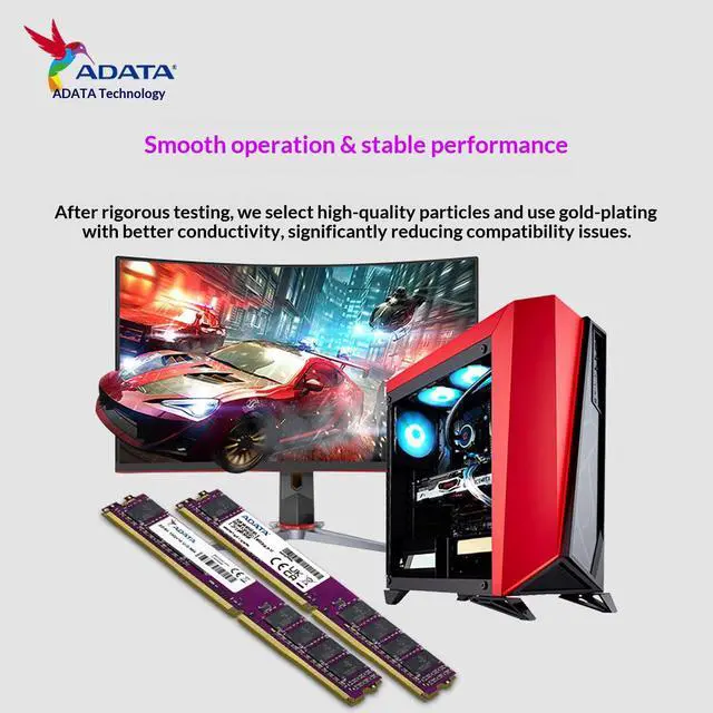 Alt view image 4 of 6 - ADATA 8GB DDR4 2666MHz UDIMM Desktop Memory, 288Pin DDR4 SDRAM Desktop RAM.
