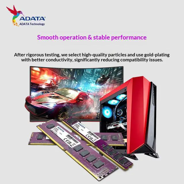 Alt view image 4 of 6 - ADATA 16GB DDR4 2666MHz UDIMM Desktop Memory, 288Pin DDR4 SDRAM Desktop RAM