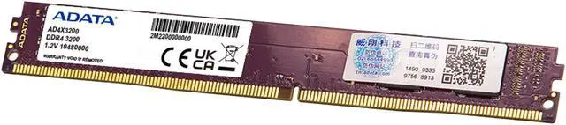 Alt view image 3 of 3 - ADATA DDR4 3200 8GB UDIMM Desktop Memory Module.