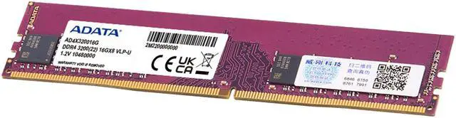 Alt view image 3 of 5 - ADATA 16GB DDR4 3200MHz UDIMM Desktop Memory, 288Pin DDR4 SDRAM Desktop (RAMWideprofile and narrowprofile versions shipped at random)