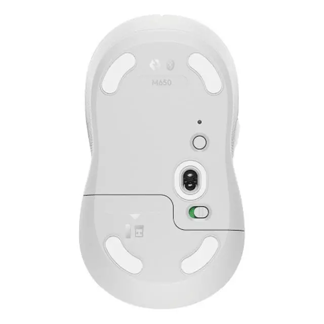 Alt view image 5 of 6 - Logitech Signature M650 L Wireless Mouse, Optical Bluetooth/Radio Frequency USB - 2000 dpi - Scroll Wheel - 5 Button(s) - 5 Programmable Button(s) - Large Hand/Palm Size - Left, white
