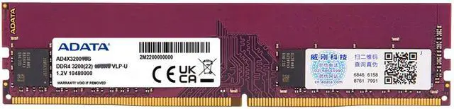 Main image of ADATA DDR4 3200MHz 32GB UDIMM Desktop Memory, 288Pin DDR4 SDRAM Desktop RAM,Wide and narrow versions shipped randomly.
