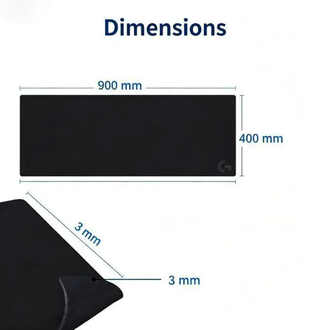 Alt view image 7 of 7 - Logitech G840 Gaming Mouse Pad- Black , 90*40*0.3cm (35.43*15.75*0.12in), Oversized Cloth Desk Mat with Non-Slip Rubber Base, Optimized Surface for Logitech G Mouse Sensors