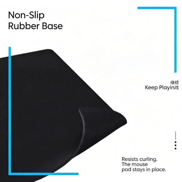 Alt view image 4 of 7 - Logitech G840 Gaming Mouse Pad- Black , 90*40*0.3cm (35.43*15.75*0.12in), Oversized Cloth Desk Mat with Non-Slip Rubber Base, Optimized Surface for Logitech G Mouse Sensors