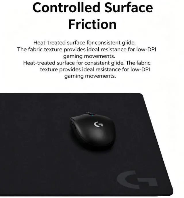 Alt view image 5 of 7 - Logitech G840 Gaming Mouse Pad- Black , 90*40*0.3cm (35.43*15.75*0.12in), Oversized Cloth Desk Mat with Non-Slip Rubber Base, Optimized Surface for Logitech G Mouse Sensors