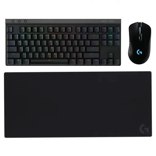 Main image of Logitech G703 HERO 25K + G515 LIGHTSPEED TKL + G840 Bundle, LIGHTSPEED Wireless Gaming Mouse with HERO 25K Sensor & 6 Programmable Buttons, Low Profile PBT TKL Mechanical Keyboard, 35.43*15.75in
