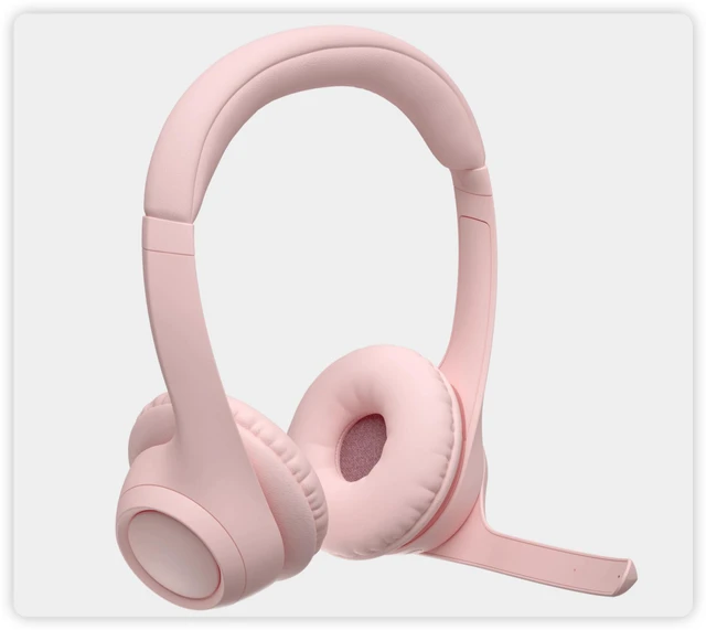 Alt view image 6 of 7 - Logitech Zone 300 Wireless Bluetooth Headset, With Noise-Canceling Microphone, Compatible with Windows, Mac, Chrome, Linux, iOS, iPadOS, Android - Rose pink