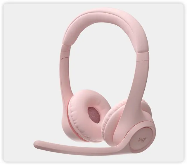 Alt view image 2 of 7 - Logitech Zone 300 Wireless Bluetooth Headset, With Noise-Canceling Microphone, Compatible with Windows, Mac, Chrome, Linux, iOS, iPadOS, Android - Rose pink