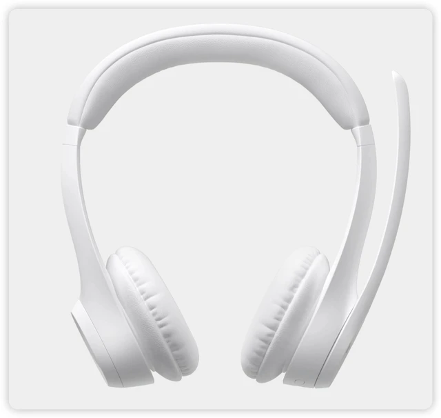 Alt view image 3 of 7 - Logitech Zone 300 Wireless Bluetooth Headset, With Noise-Canceling Microphone, Compatible with Windows, Mac, Chrome, Linux, iOS, iPadOS, Android - white