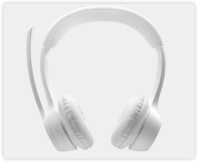 Alt view image 4 of 7 - Logitech Zone 300 Wireless Bluetooth Headset, With Noise-Canceling Microphone, Compatible with Windows, Mac, Chrome, Linux, iOS, iPadOS, Android - white