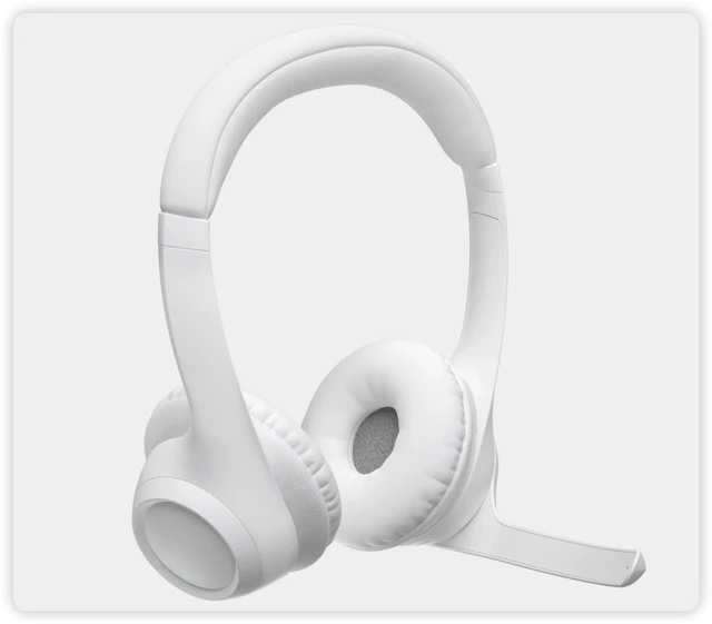 Alt view image 6 of 7 - Logitech Zone 300 Wireless Bluetooth Headset, With Noise-Canceling Microphone, Compatible with Windows, Mac, Chrome, Linux, iOS, iPadOS, Android - white