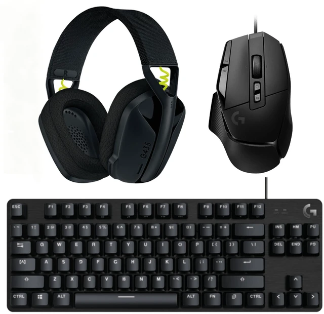 Main image of Logitech G502 X LIGHTSPEED Wireless Mouse+G412 TKL SE Mechanical Keyboard+G435 Wireless Headset Gaming Bundle, HERO 25K Sensor Mouse, PBT Backlit Keyboard, Dolby Atmos Lightweight Headset,Black