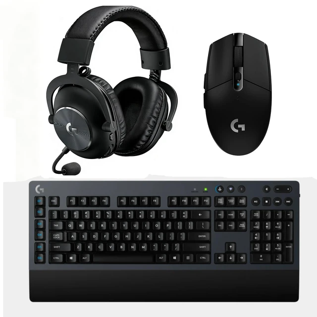 Main image of Logitech G304 X Mouse+G613 Mechanical Keyboard+G PRO X Wired Gaming Headset Bundle, 25600 DPI HERO 25K Sensor Mouse, 18 Months Long Battery Keyboard, 7.1 Surround Sound & Blue VOICE Headset, Black