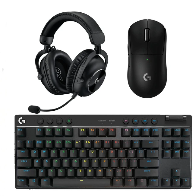 Main image of Logitech GPW III Wireless Mouse+PRO X TKL Wireless Keyboard+PRO X 2 LIGHTSPEED Headset Gaming Bundle-Black, 63g Ultra-Light 25600DPI 1000Hz Polling Mouse, PBT Keycaps RGB TKL Keyboard, 7.1 Surround