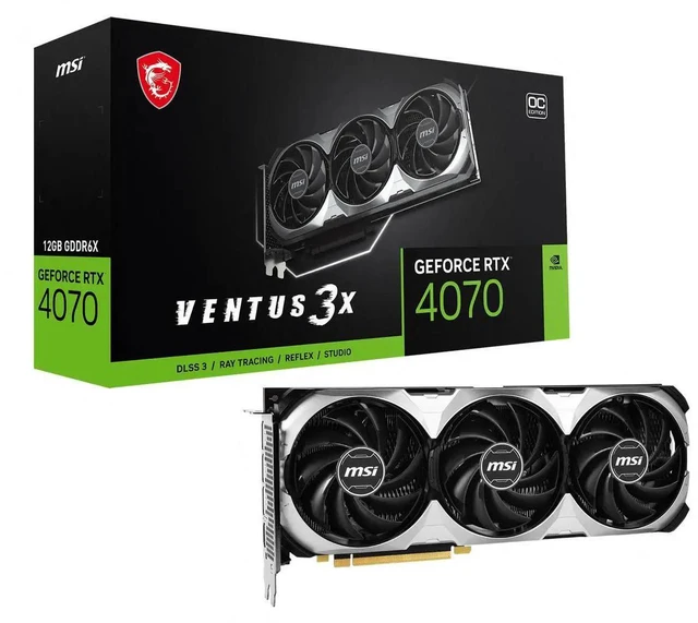 Main image of MSI Ventus GeForce RTX 4070 Graphics Card, 12GB GDDR6X PCI Express 4.0 ATX Graphics Card RTX 4070 VENTUS 3X 12G OC