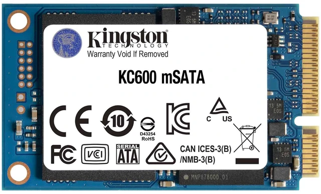 Main image of Kingston KC600 mSATA 512GB SATA Rev 3.0 SSD, 3D TLC Internal Solid State Drive, mSATA Form Factor, Up to 550MB/s Read 520MB/s Write, 300TBW, HighSpeed Storage Upgrade, For Old Notebook Mini PC