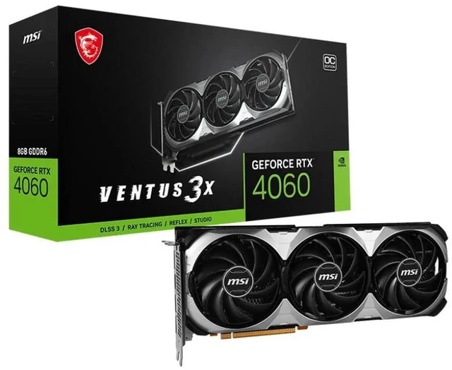 Main image of MSI Ventus GeForce RTX 4060 8GB GDDR6 PCI Express 4.0 x16 ATX Graphics Card RTX 4060 VENTUS 3X 8G