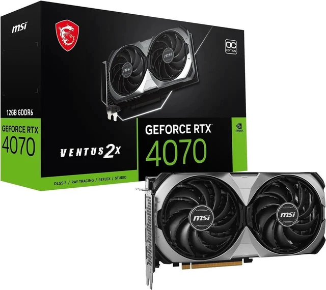 Main image of MSI Ventus GeForce RTX 4070 12GB GDDR6X PCI Express 4.0 Graphics Card RTX 4070 VENTUS 2X E 12G
