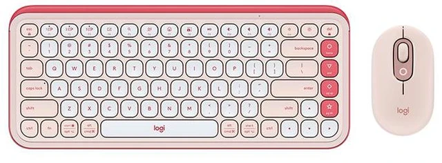 Main image of Logitech POP ICON COMBO Bluetooth Keyboard and Mouse, Compact TKL Bluetooth Keyboard and Mouse Bundle with Programmable Quiet Keys and Buttons - Rose pink