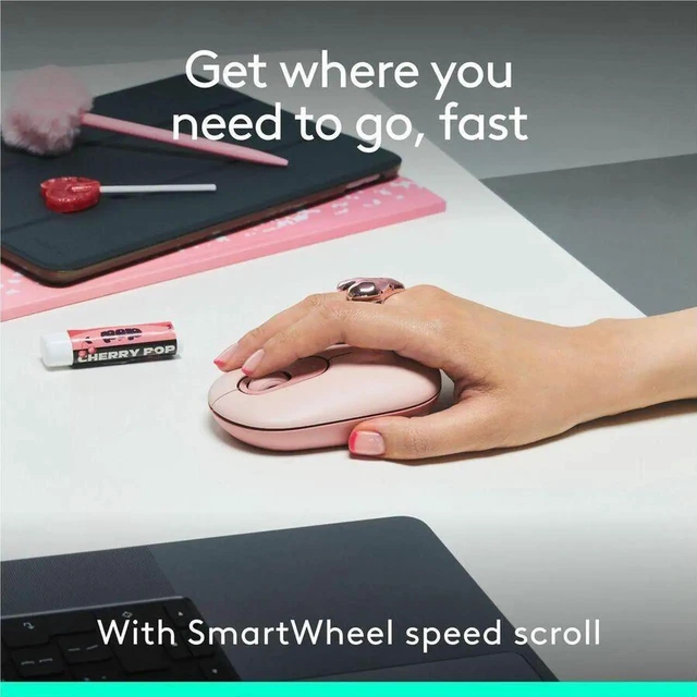 Alt view image 6 of 7 - Logitech POP ICON COMBO Bluetooth Keyboard and Mouse, Compact TKL Bluetooth Keyboard and Mouse Bundle with Programmable Quiet Keys and Buttons - Rose pink
