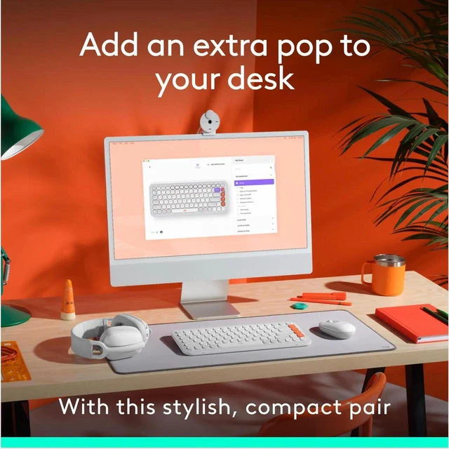 Alt view image 7 of 7 - Logitech POP ICON COMBO Bluetooth Keyboard and Mouse, Compact TKL Bluetooth Keyboard and Mouse Bundle with Programmable Quiet Keys and Buttons -off-white