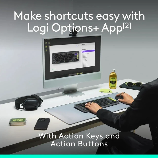 Alt view image 6 of 7 - Logitech POP ICON COMBO Bluetooth Keyboard and Mouse, Compact TKL Bluetooth Keyboard and Mouse Bundle with Programmable Quiet Keys and Buttons -black