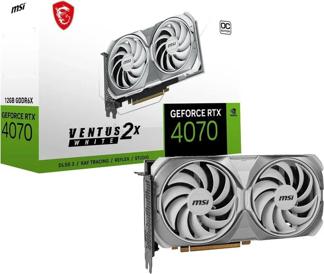 Main image of MSI Ventus GeForce RTX 4070 12GB GDDR6X PCI Express 4.0 Graphics Card RTX 4070 VENTUS 2X WHITE 12G