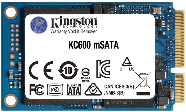 Main image of Kingston KC600 mSATA 256GB SATA Rev 3.0 SSD, 3D TLC Internal Solid State Drive, mSATA Form Factor, Up to 550MB/s Read 500MB/s Write, 150TBW, HighSpeed Storage Upgrade, For Old Notebook Mini PC