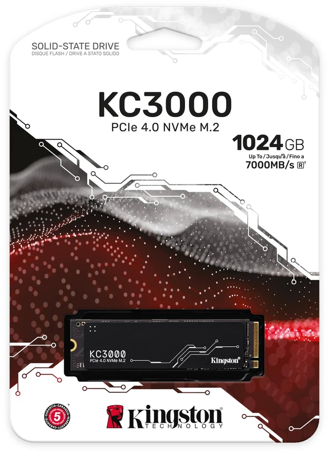 Alt view image 3 of 3 - Kingston KC3000 1TB PCIe 4.0 NVMe M.2 2280 SSD, 3D TLC with DRAM Cache, Graphene-Aluminum Heat Spreader, Up to 7000MB/s Read 6000MB/s Write, 800TBW, For Desktop Gaming Laptop Workstation