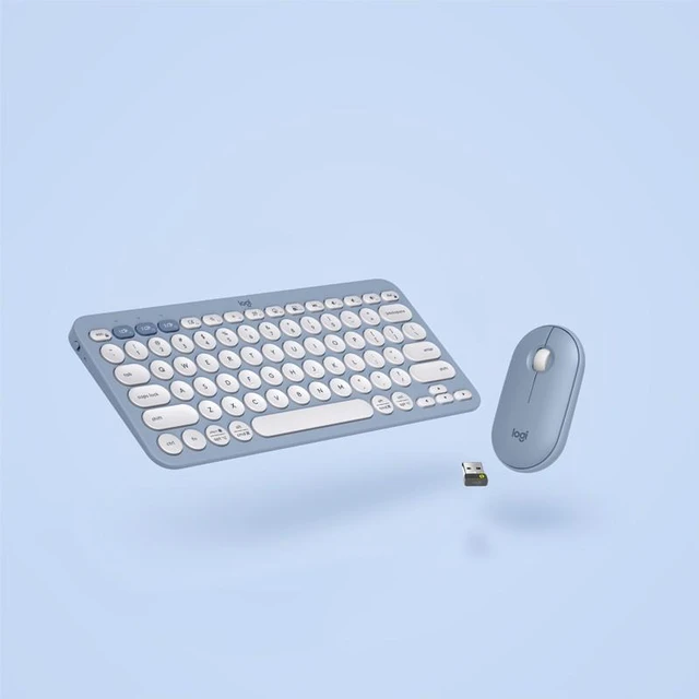Alt view image 4 of 6 - Logitech Pebble 2 Combo Wireless Quiet Keyboard and Mouse, Customisable, Logi Bolt, Bluetooth, Easy-Switch for Windows, macOS, iPadOS, Chrome - blue