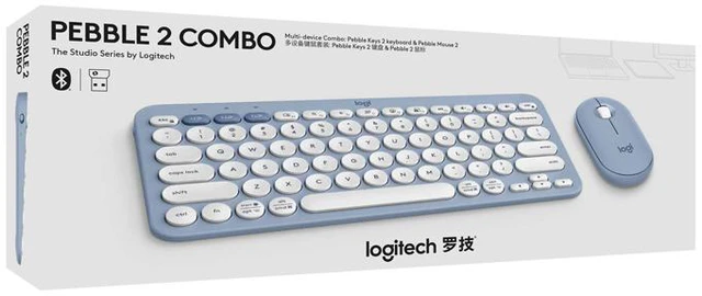Alt view image 3 of 6 - Logitech Pebble 2 Combo Wireless Quiet Keyboard and Mouse, Customisable, Logi Bolt, Bluetooth, Easy-Switch for Windows, macOS, iPadOS, Chrome - blue