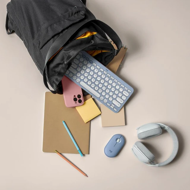 Alt view image 5 of 6 - Logitech Pebble 2 Combo Wireless Quiet Keyboard and Mouse, Customisable, Logi Bolt, Bluetooth, Easy-Switch for Windows, macOS, iPadOS, Chrome - blue