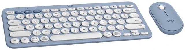 Alt view image 2 of 6 - Logitech Pebble 2 Combo Wireless Quiet Keyboard and Mouse, Customisable, Logi Bolt, Bluetooth, Easy-Switch for Windows, macOS, iPadOS, Chrome - blue