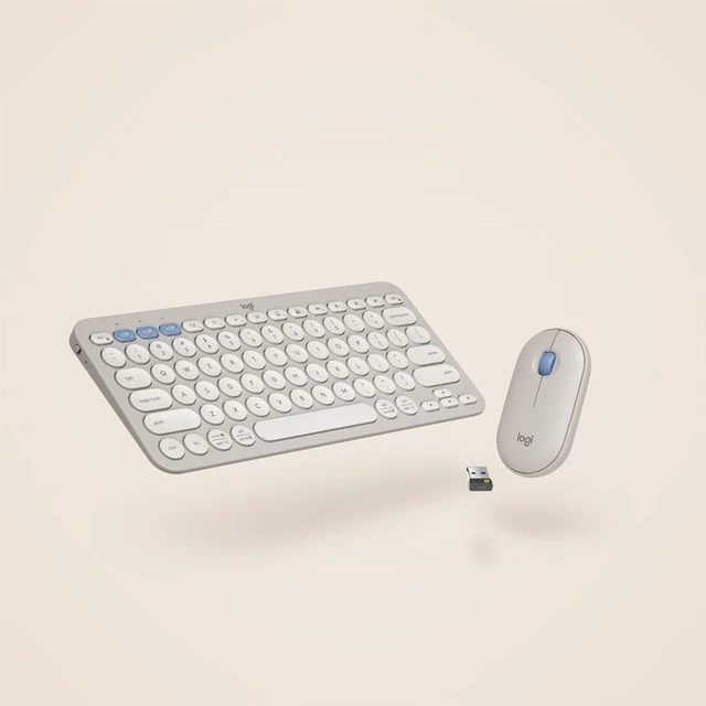 Alt view image 4 of 5 - Logitech Pebble 2 Combo Wireless Quiet Keyboard and Mouse, Customisable, Logi Bolt, Bluetooth, Easy-Switch for Windows, macOS, iPadOS, Chrome - grey