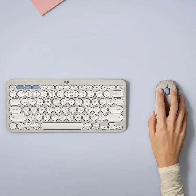 Alt view image 3 of 5 - Logitech Pebble 2 Combo Wireless Quiet Keyboard and Mouse, Customisable, Logi Bolt, Bluetooth, Easy-Switch for Windows, macOS, iPadOS, Chrome - grey