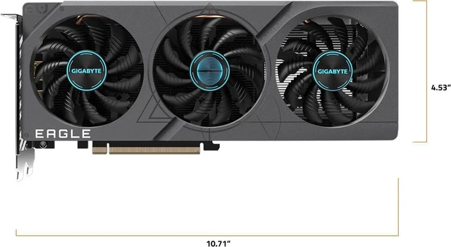 Alt view image 7 of 7 - GIGABYTE GeForce RTX 4060 EAGLE 8G Graphics Card, 3x WINDFORCE Fans, 8GB 128-bit GDDR6, GV-N4060EAGLE-8GD Graphics Card