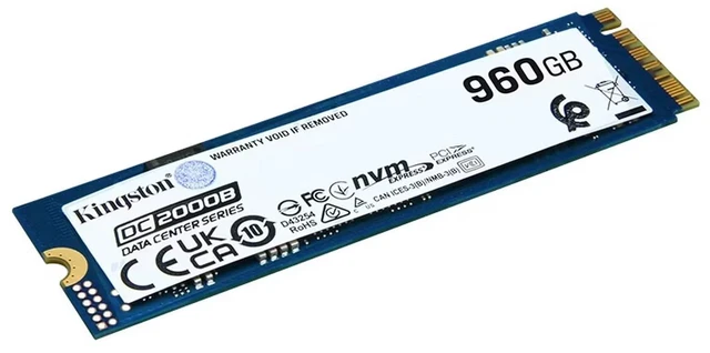 Alt view image 2 of 5 - Kingston DC2000B 960GB PCIe 4.0 NVMe M.2 2280 Enterprise SSD,3D TLC,Hardware PLP Power-Loss Protection,Integrated Heatsink,Up to 7000MB/s Read,350TBW 0.4 DWPD,Low Latency Boot Drive for Server & Data