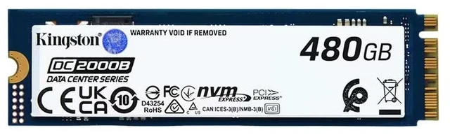 Main image of Kingston DC2000B 480GB PCIe 4.0 NVMe M.2 2280 Enterprise SSD,3D TLC,Hardware PLP Power-Loss Protection,Integrated Heatsink,Up to 7000MB/s Read,350TBW 0.4 DWPD,Low Latency Boot Drive for Server & Data