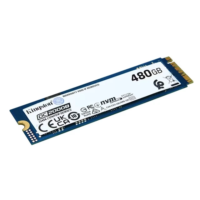 Alt view image 3 of 5 - Kingston DC2000B 480GB PCIe 4.0 NVMe M.2 2280 Enterprise SSD,3D TLC,Hardware PLP Power-Loss Protection,Integrated Heatsink,Up to 7000MB/s Read,350TBW 0.4 DWPD,Low Latency Boot Drive for Server & Data