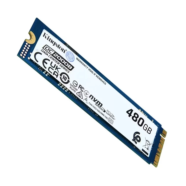 Alt view image 2 of 5 - Kingston DC2000B 480GB PCIe 4.0 NVMe M.2 2280 Enterprise SSD,3D TLC,Hardware PLP Power-Loss Protection,Integrated Heatsink,Up to 7000MB/s Read,350TBW 0.4 DWPD,Low Latency Boot Drive for Server & Data
