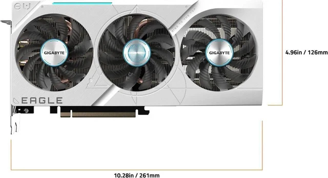 Alt view image 6 of 7 - GIGABYTE GeForce RTX 4070 SUPER EAGLE ICE 12G Graphics Card, 3x WINDFORCE Fans, 12GB 192-bit GDDR6X, GV-N407SEAGLE ICE-12GD Video Card